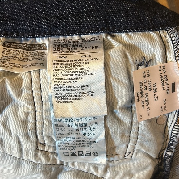 514 Men’s Levi Strauss & Co. W36 L32 Dark Navy Denim Straight Leg Stretch - Picture 5 of 8